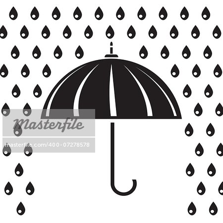 illustration with silhouette of umbrella  for your design