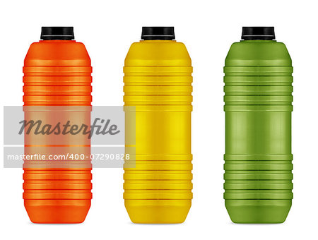 energy drinks cans,  reusable water and energy bottle on white  (with clipping work path)