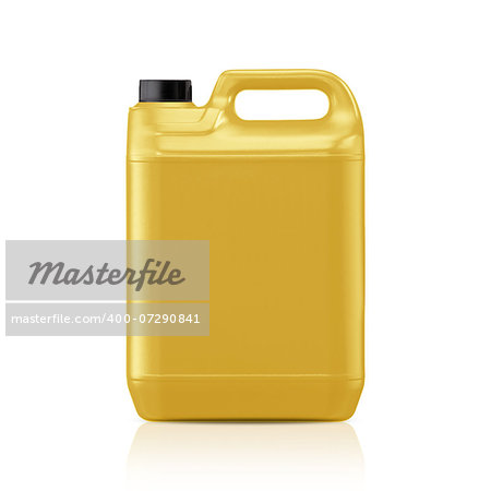 Yellow plastic gallon, jerry can  isolated on a white background.  (with clipping work path)