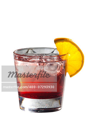 Delicius cocktail with grenadine juice and lemon