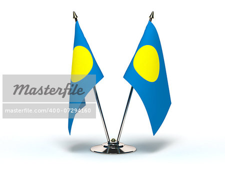 Miniature Flag of Palau (Isolated with clipping path)