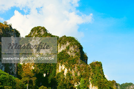 mountains with green trees in Krabi, Thailand