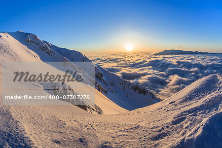 Sunrise in The Piatra Craiului Mountains, Romania