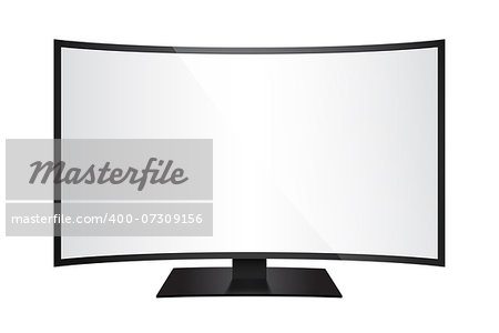 Vector illustration of a giant isolated curved screen from front for pictures insertion