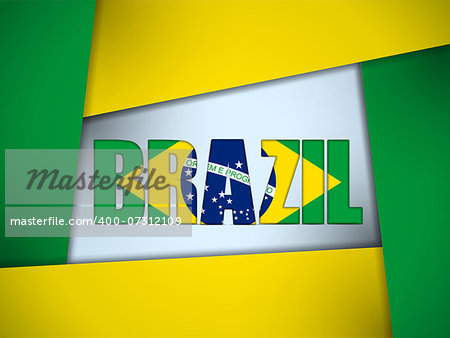Vector - Brazil 2014 Letters with Brazilian Flag