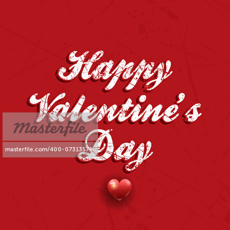 Grunge style Valentines Day background with heart