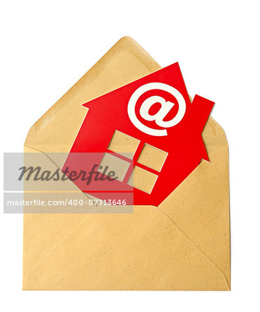 E-Mail and Home Symbol, concept of online Real Estate