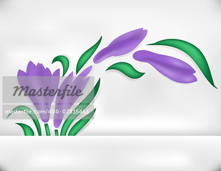 Illustration of abstract iris branch with banner