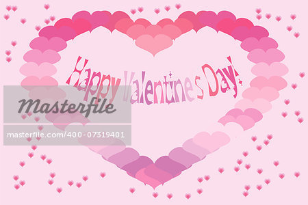 Valentine's card with colorful hearts. Vector illustration.