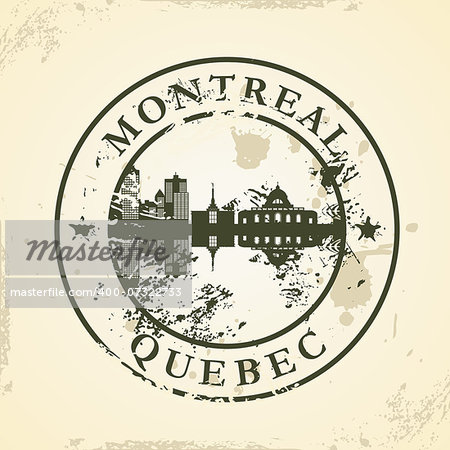 Grunge rubber stamp with Montreal, Quebec - vector illustration
