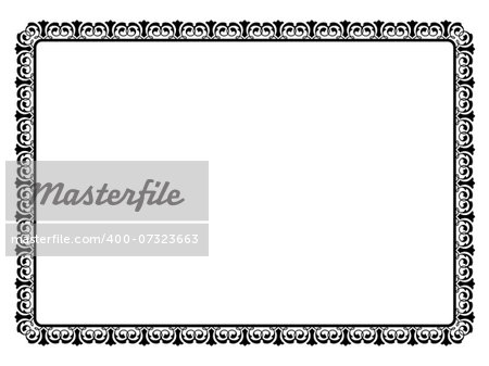 Vector simple black calligraph ornamental decorative frame pattern