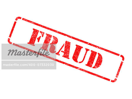 Fraud - Inscription on Red Rubber Stamp Isolated on White.