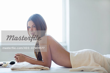 Young girl at spa salon