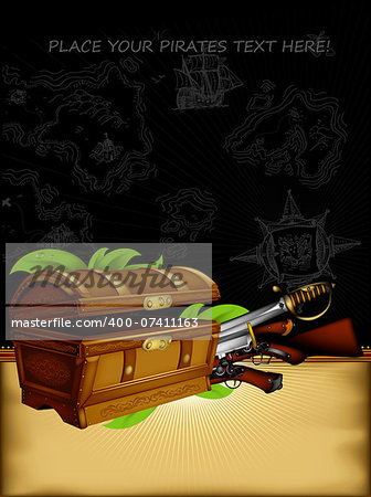 ornate frame wirh chest and arms, this illustration may be useful as designer work