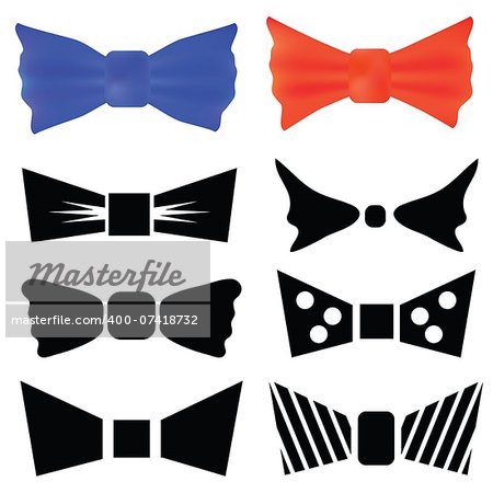 colorful illustration with set of bows for your design
