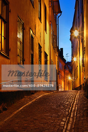 Stockholms old city at night