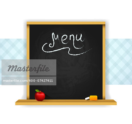 Vector illustration of Wooden chalkboard for restaurant menu