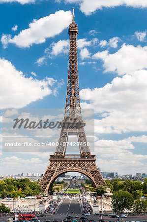 Wonderful Eiffel Tower with blue sky in Paris France