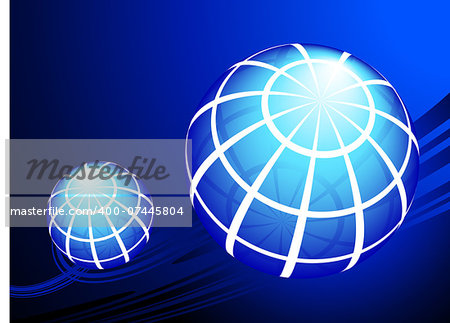 Globes on blue background Original Vector Illustration Globes and Maps Ideal for Business Concepts