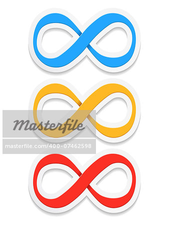 Infinity symbols set, vector eps10 illustration