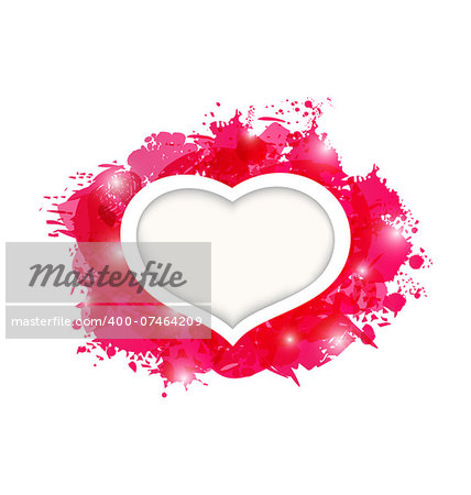 Illustration beautiful heart for card Valentine's day- vector