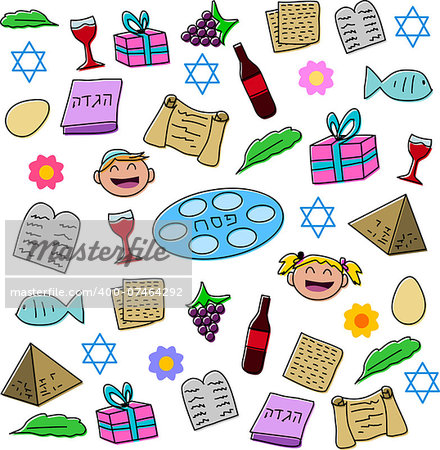 Vector illustration pack of Passover symbols and icons.