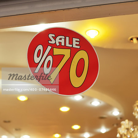 sale sign discount 70 percent