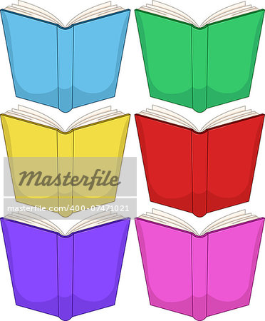 Vector illustration of colorful books pack.