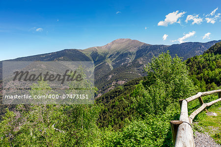 View from the a mountain road among the beautiful Pyrenees in Andorra