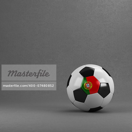 Portuguese soccer ball in front of plaster wall