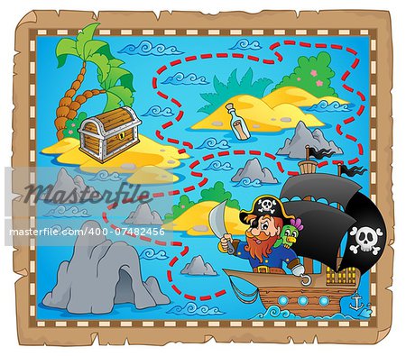 Pirate map theme image 3 - eps10 vector illustration.