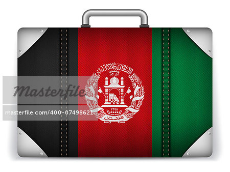 Vector - Afghanistan Travel Luggage with Flag for Vacation