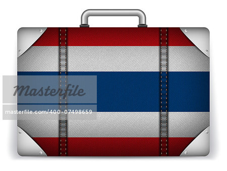 Vector - Thailand Travel Luggage with Flag for Vacation