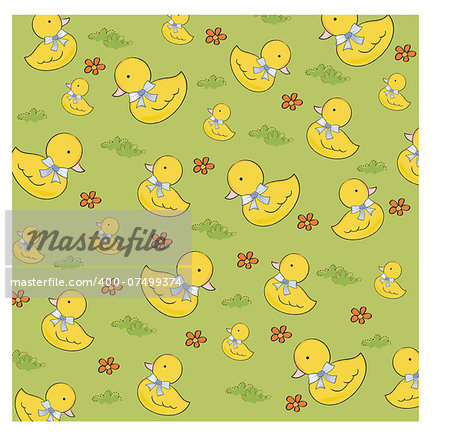 seamless background with  rubber duck, vector illustration