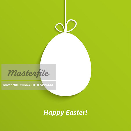 Easter card with hanging egg. Vector illustration.
