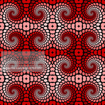 Design seamless colorful twirl movement pattern. Abstract decorative mosaic background. Vector art