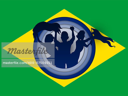 Vector - Brazil Flag with Soccer Ball Background