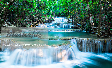 Wide scape of Huay Mae Khamin Waterfall