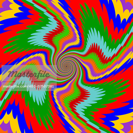 Design multicolor swirl rotation background. Abstract warped backdrop. Vector-art illustration