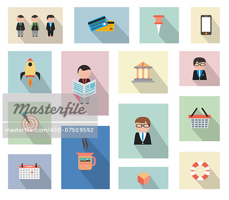 Flat Style UI Icons to use for your business project, marketing promotion, mobile advertising, research and analytics.