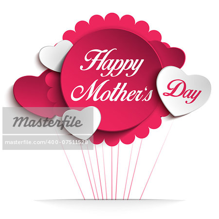 Vector - Happy Mother Day Heart Background