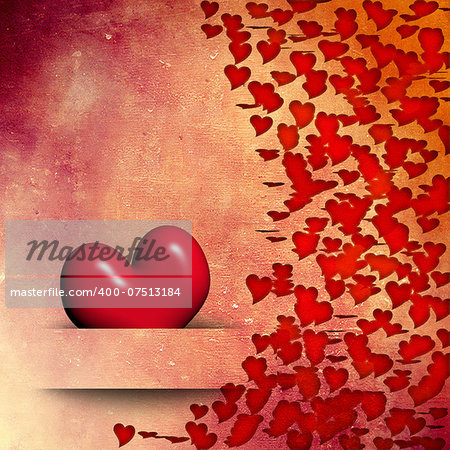 Valentine's day or Wedding  background with red hearts