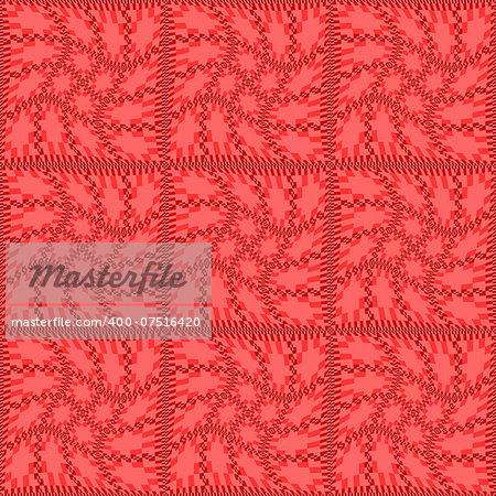 Design seamless colorful checked geometric pattern. Abstract warped textured background. Vector art