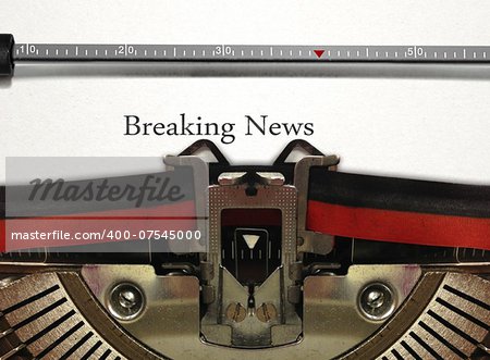 Typewriter with Breaking News