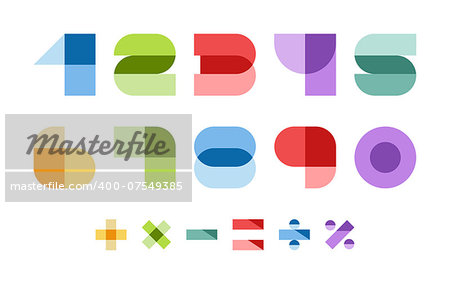 Design elements. Vector illustration of colorful abstract numbers.