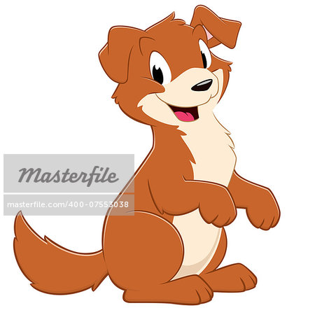 Vector illustration of a cute puppy dog for design element