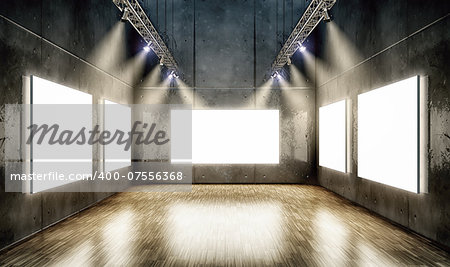 3d rendering of a gallery background