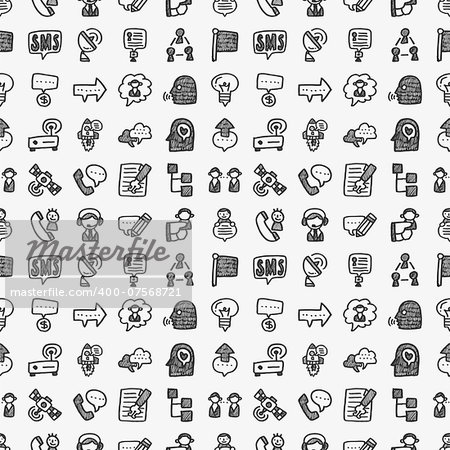 seamless doodle communication pattern