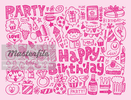 Doodle Birthday party background