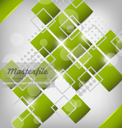 Illustration abstract creative green background with squares - vector